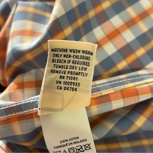 LL Bean Button Down Shirt Wrinkle Free Men's Size Medium Plaid Easter - Picture 5 of 8